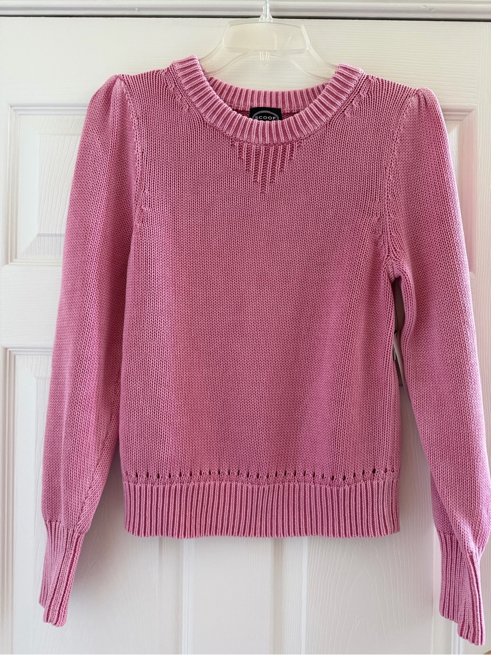 NWT Scoop Pink Shaker Knit Crewneck Pullover Sweater Size S (4-6)